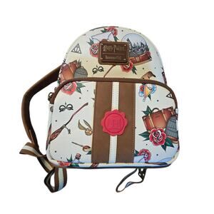 Loungefly Harry Potter Tattoo Art Mini Backpack EUC 9x10x5.5 Graphic